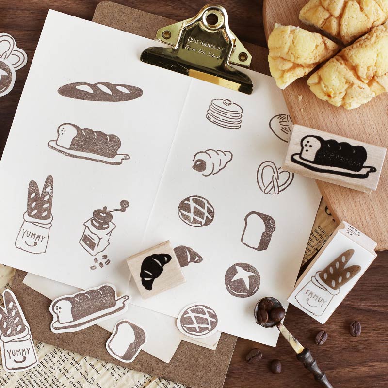 Vintage kahvi aikaleima setti tee itse puiset kumileimasimet scrapbooking paperitavara koristelu kohokuviointi askartelu standardi leima