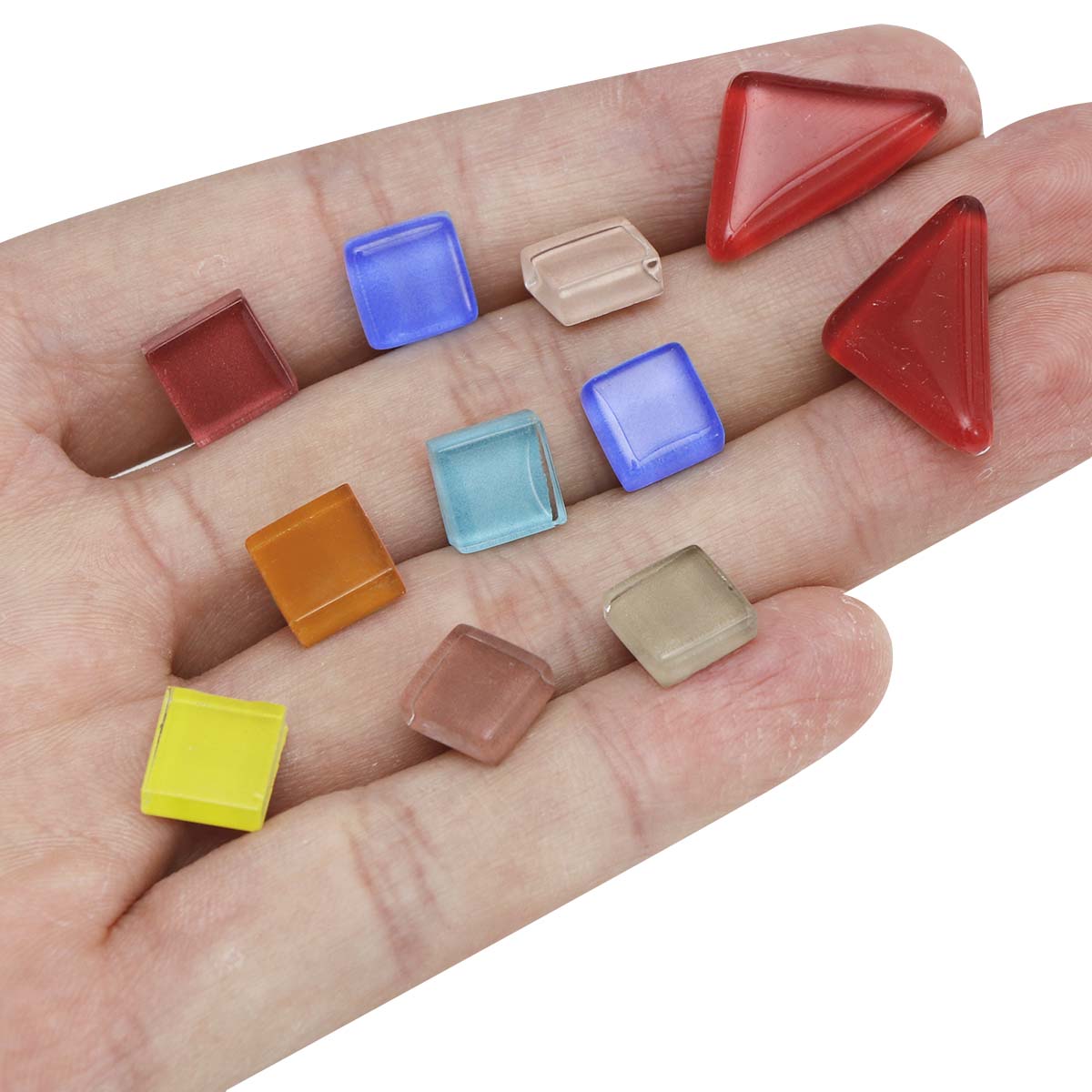 Geometriske figurer mini krystal mosaik glasfliser håndlavede børnedele 1 cm #39 firkanter