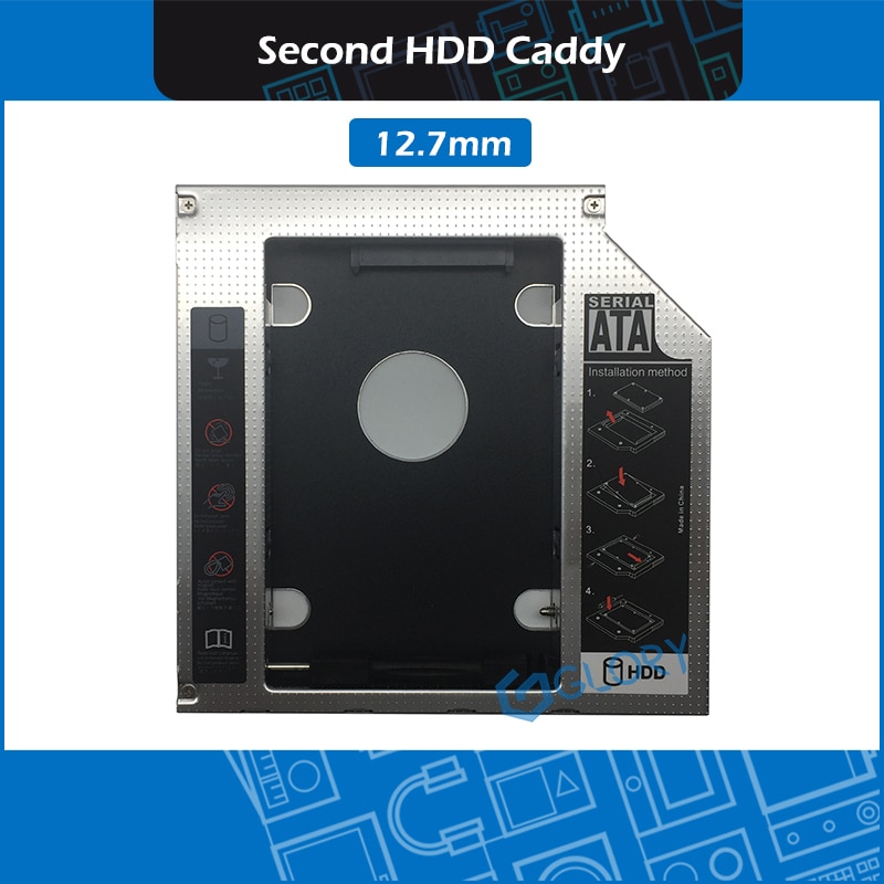 2.5'' HDD SATA SATAII SDD 2nd 12.7mm 9.5mm SSD HD SATA Hard Disk Drive HDD Caddy Adapter Bay for iMac for Macbook
