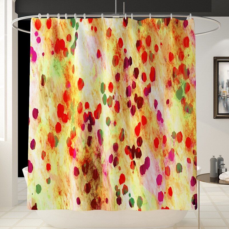 Eenvoudige Geometrische Badmat Douche Decoratie Badtapijten Badkamer Badmat En Douchegordijn Set Dot Gedrukt Wc Matten: Shower Curtain-483