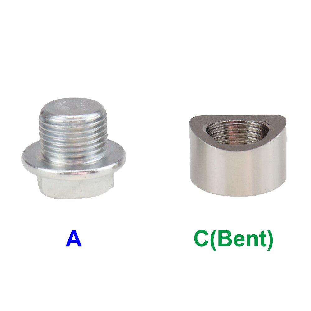 Oxygen Sensor Stainless Steels Bung Plug Nut Stepped Mounting Cap Kit Plug Nut Plug Wideband Nut Fitting Weld Bungs M18X1.5: A-C(Bent)
