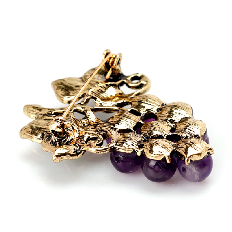 1Pc Woman/Girl Grapes Brooch Classic Charm Accessories Simple Antique Corsage Badge All-match