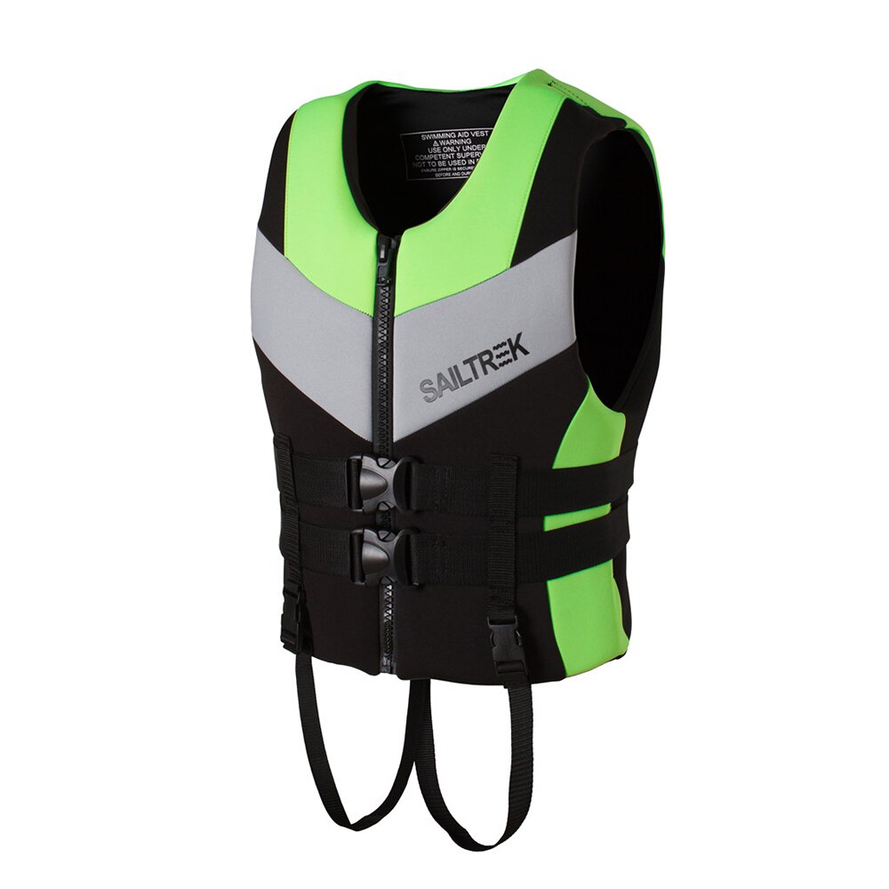 Outdoor rafting Neoprene Life Jacket Adult Safety Life Vest Water Sports Fishing Vest Kayaking Boating Swimming Drifting: Green / XXL 90-100KG