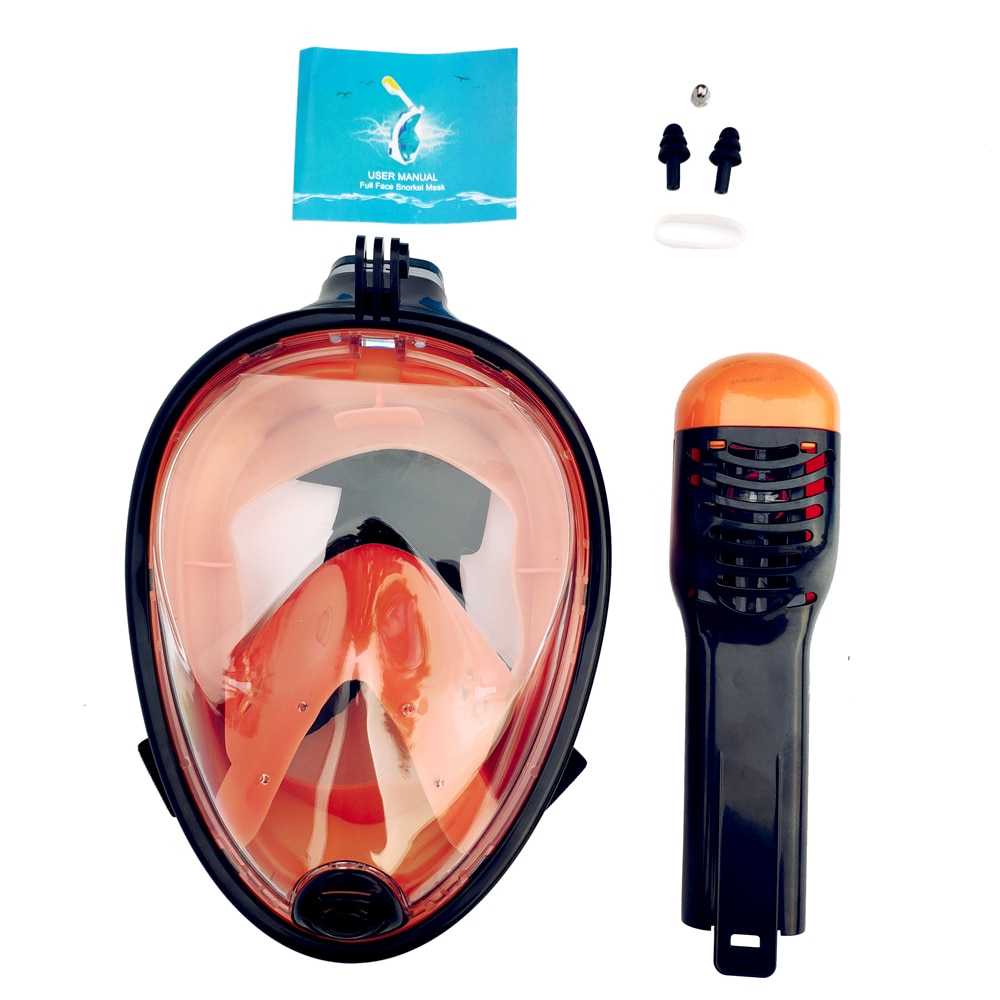 Full Face Snorkeling Masks 180 View Anti-fog Anti-Leak Snorkel Scuba Underwater Diving Mask Red/Black/Blue/Green