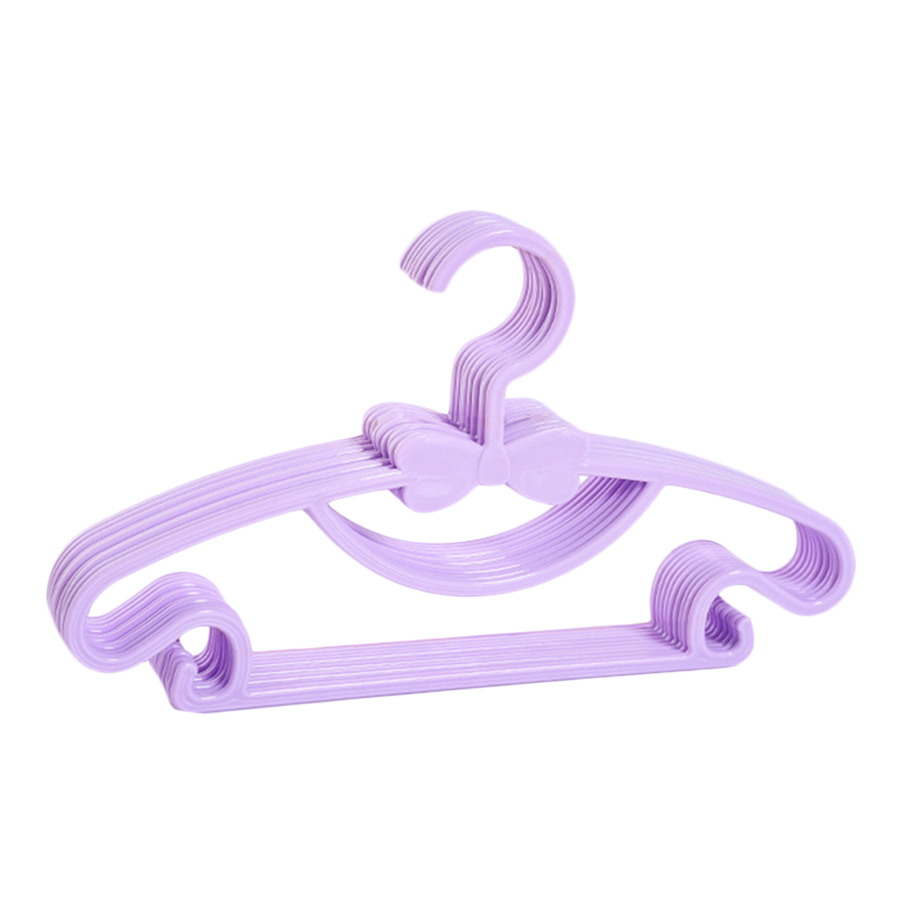 5pcs Kids Clothes Hanger Racks Portable Plastic Display Hangers Windproof Children Coats Hanger Baby Clothing Organizer: Purple