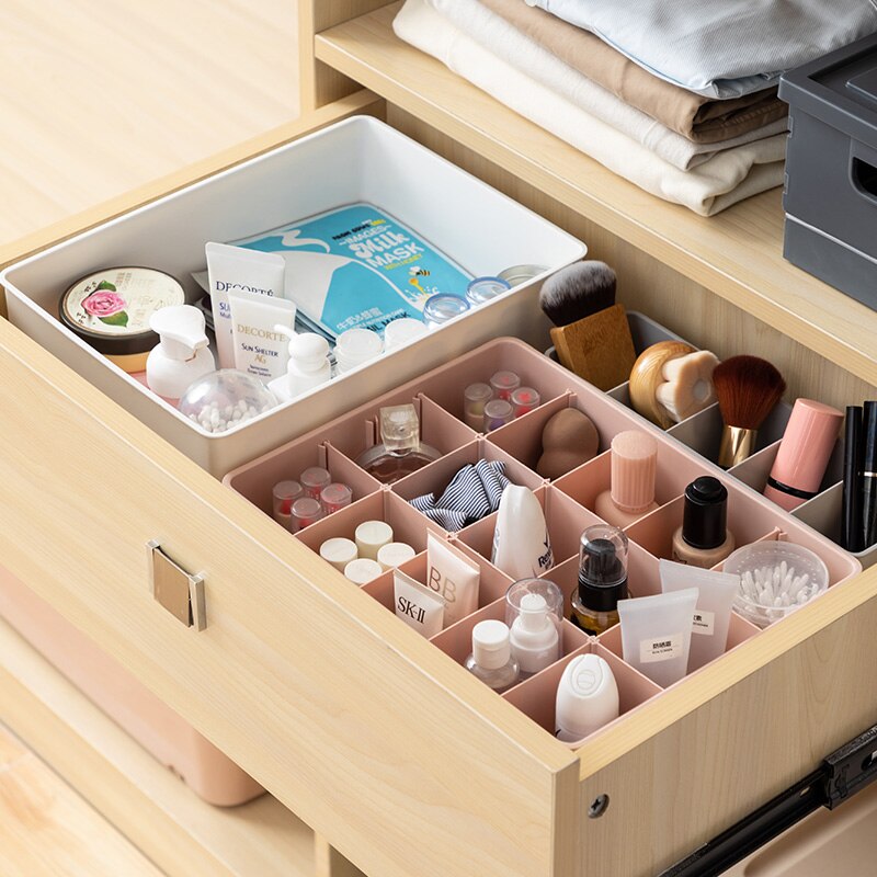 Adjustable Drawer Makeup Organizer Cabinet Organiser Plastic Dividers For Drawers Clothes Organizers Tray For Cosmetic