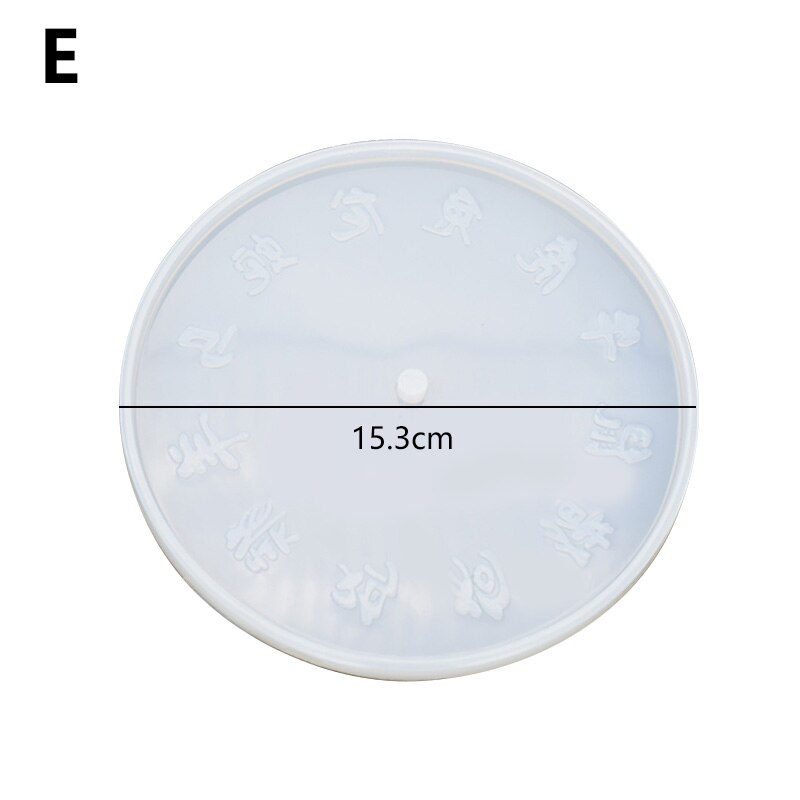 Diy Silicone Klok Mold Epoxyhars Tray Mold Klok Craft Maken Sieraden Accessoires Klei Cement Silicon Klok Mould Ronde: 5