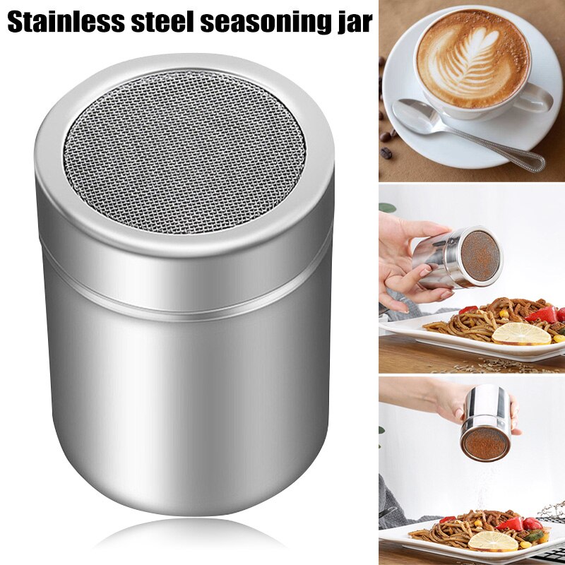 Chocolade Shaker Deksel Rvs Icing Suiker Meel Cacaopoeder Koffie Zifter Koken Tool L5