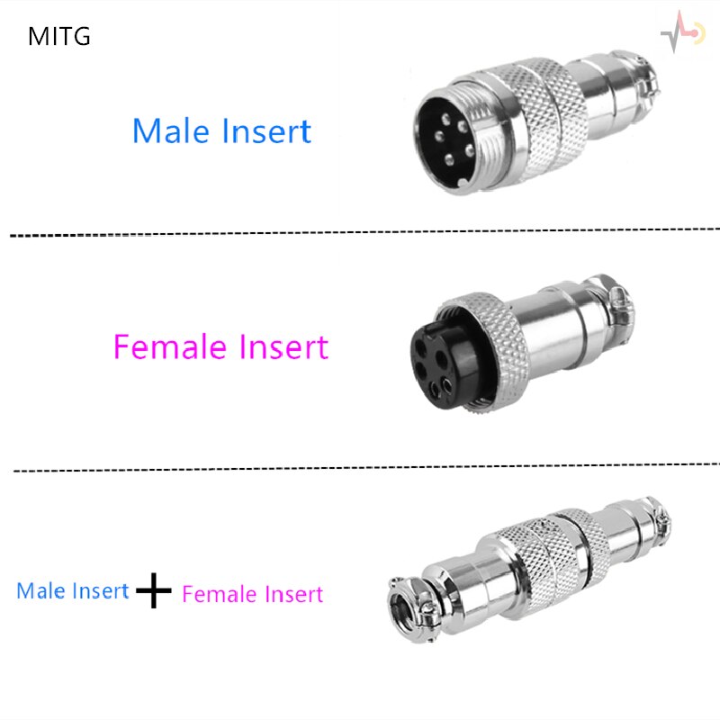 GX12 Aviation Connector Plug Socket Butt Type Joint GX 12 Docking Female Male 2 3 4 5 6 7 Pin Circular MITG Aerial