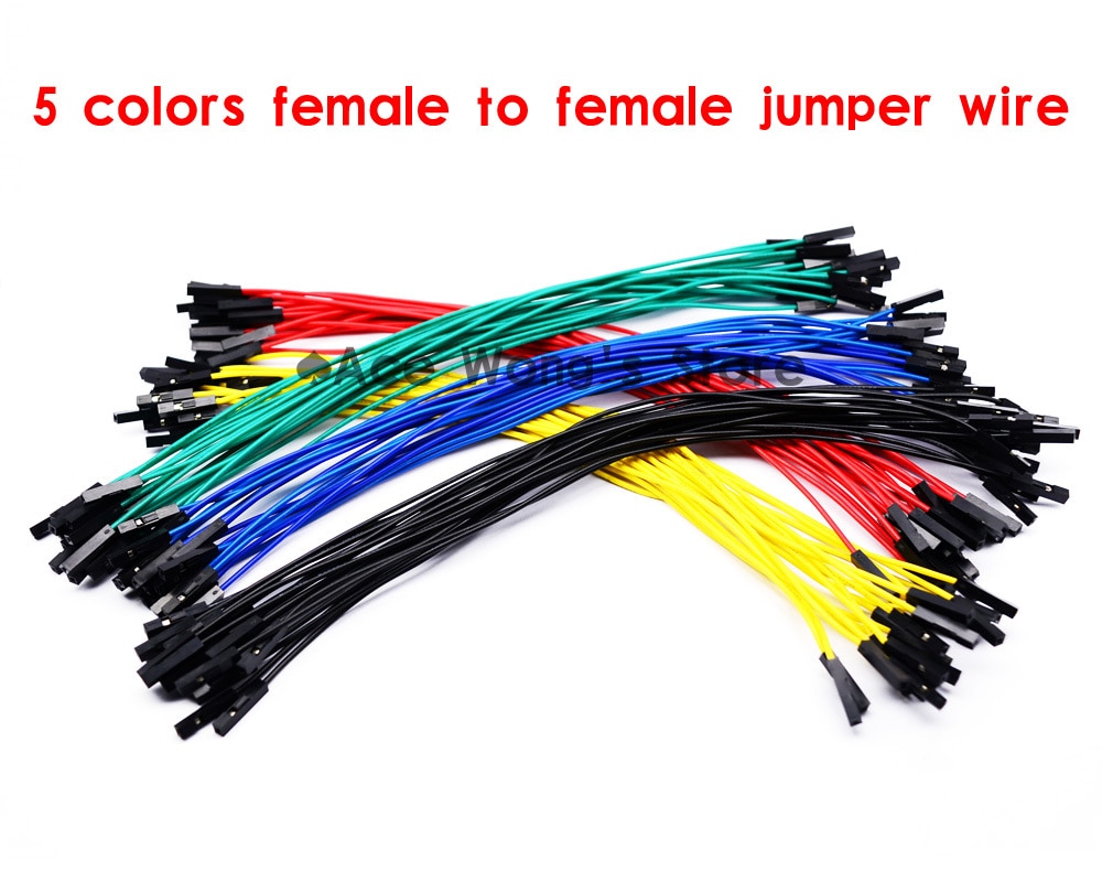 100 stks 1 p om 1 p 20 cm 5 kleuren vrouwelijke aan vrouwelijke doorverbindingsdraad Dupont kabel