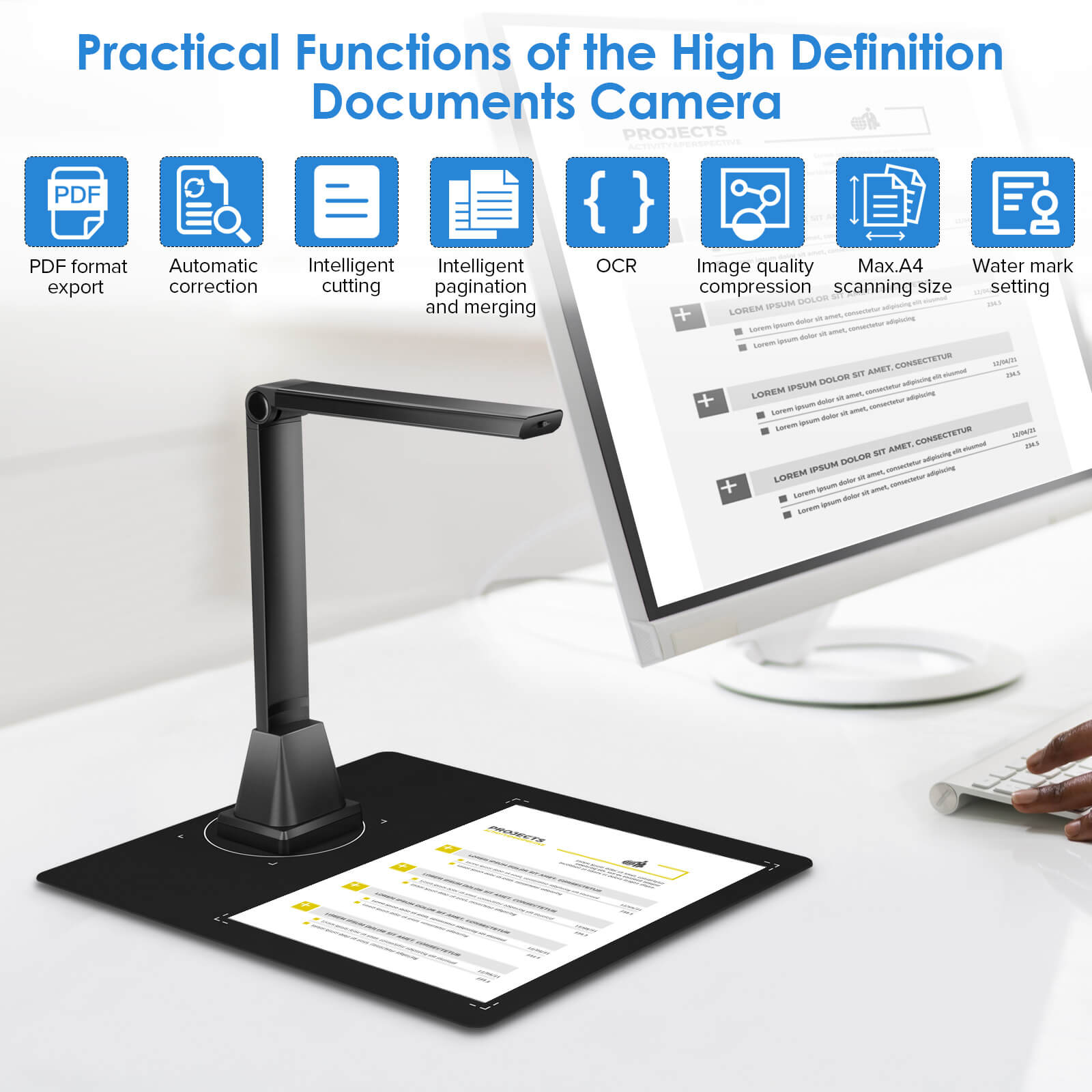 Portable document camera scanner a4 usb for book p vicedeal