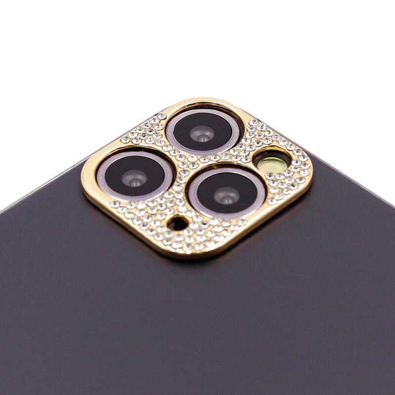 Bling Diamond Back Camera Lens Sticker for Iphone 11 Pro Max Full Camera Protetive Sticker for Iphone11 Pro Decoration Stickers: Gold for 11 pro max