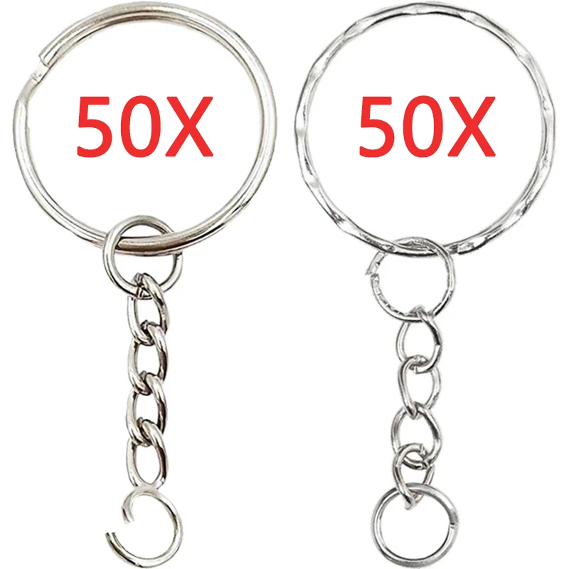 30mm/25mm/20mm Metal Key Rings Keychain Sets Keyfob Anti-rust KeyRings Key Chains Car Key Pendant Split