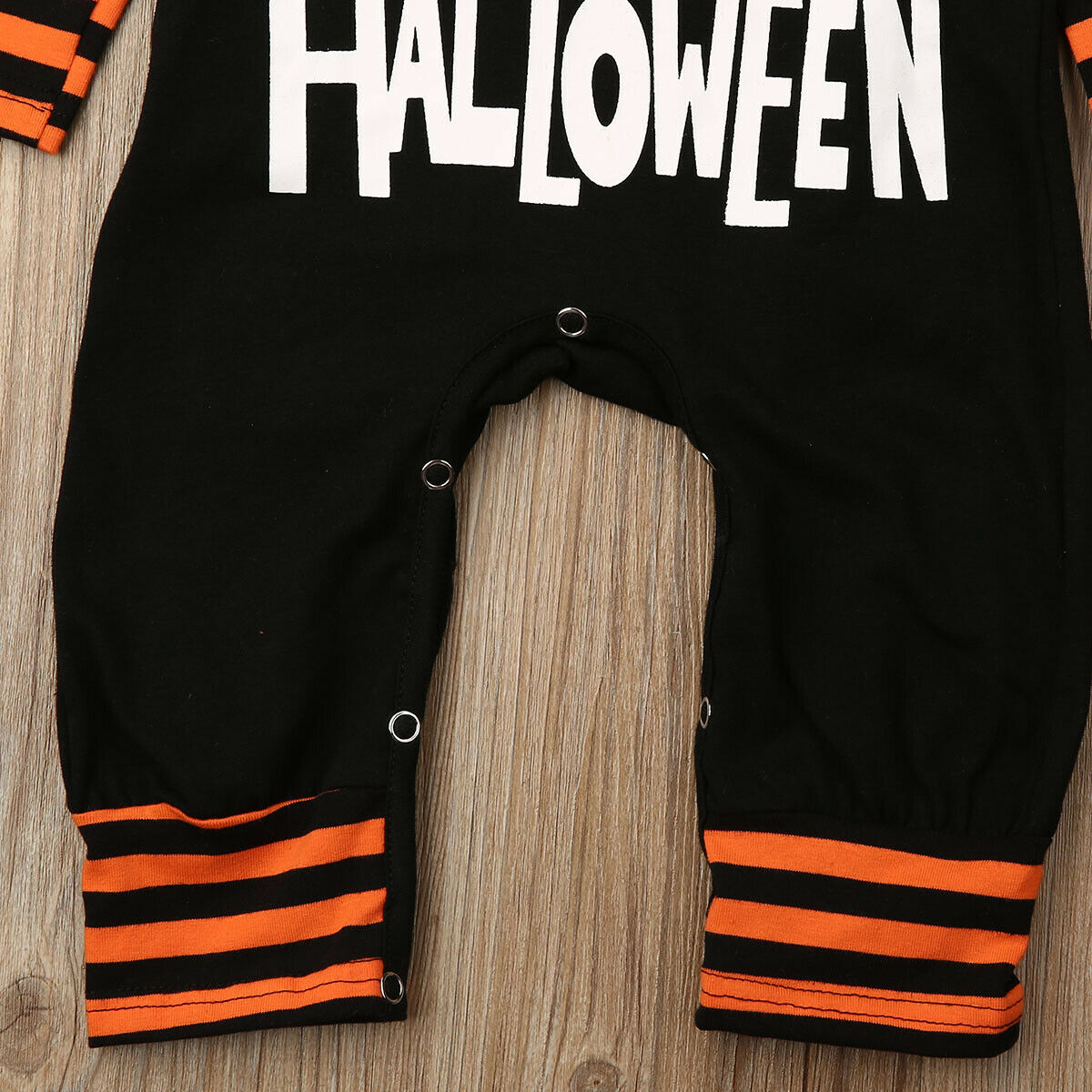 2019 Del bambino di Autunno della Molla Dei Vestiti Del bambino Del bambino Della Ragazza del Ragazzo di Halloween con Cappuccio Pagliaccetto Manica Lunga Tuta Lettera A Strisce Vestiti di toppa