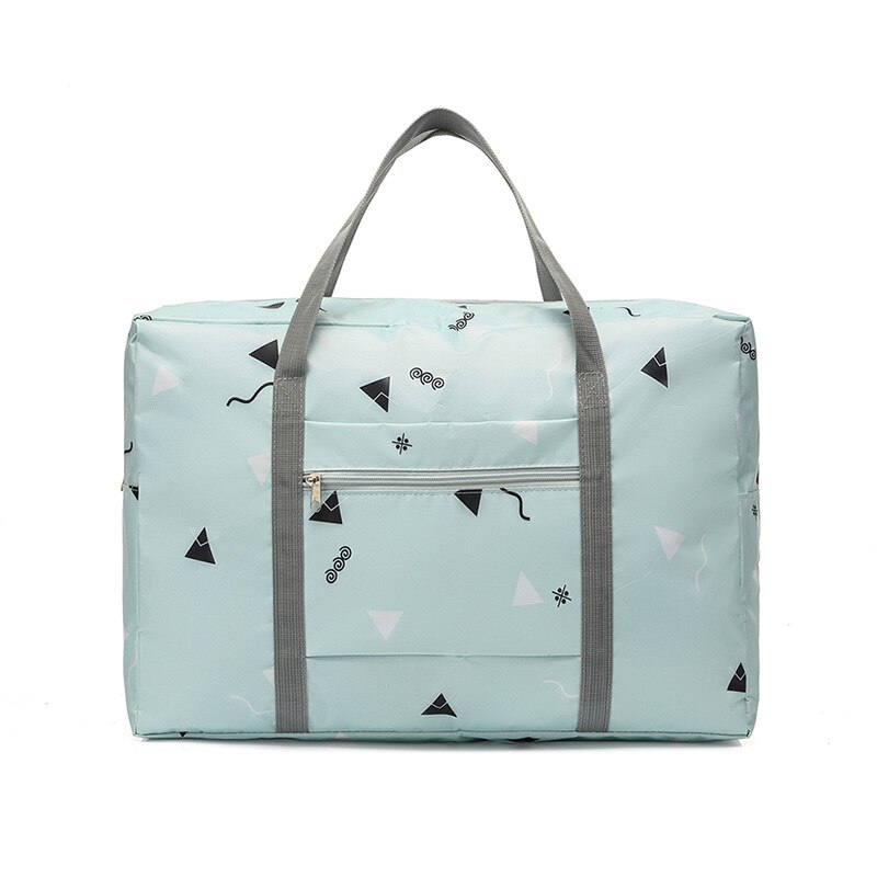 Frauen Tragbare Reisetasche Große Kapazität Faltbare Seesack Reise Veranstalter Gepäck Taschen Leichte Polyester Wochenende Taschen: Blau