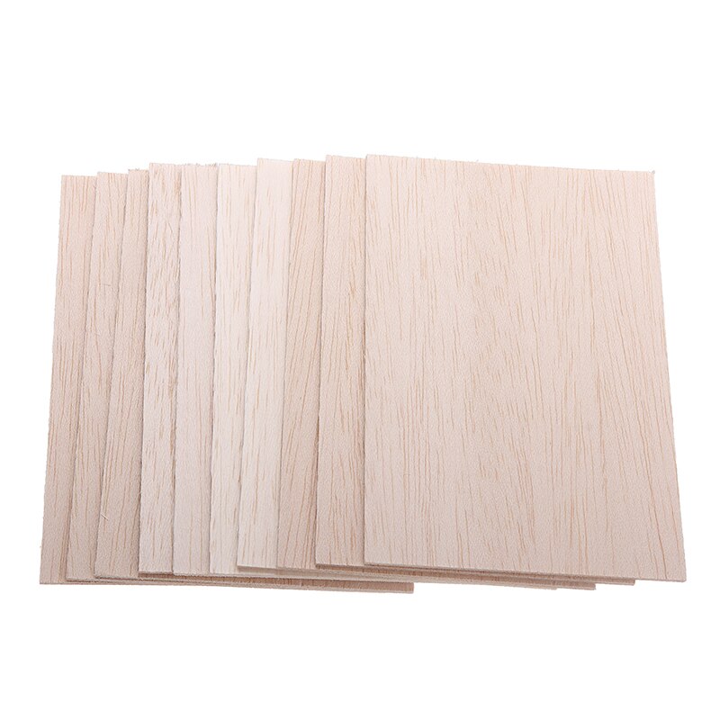 10 Uds 150*100*2mm Balsa hojas de madera peso ligero placa de madera modelo para DIY casa barco aviones juguetes barcos