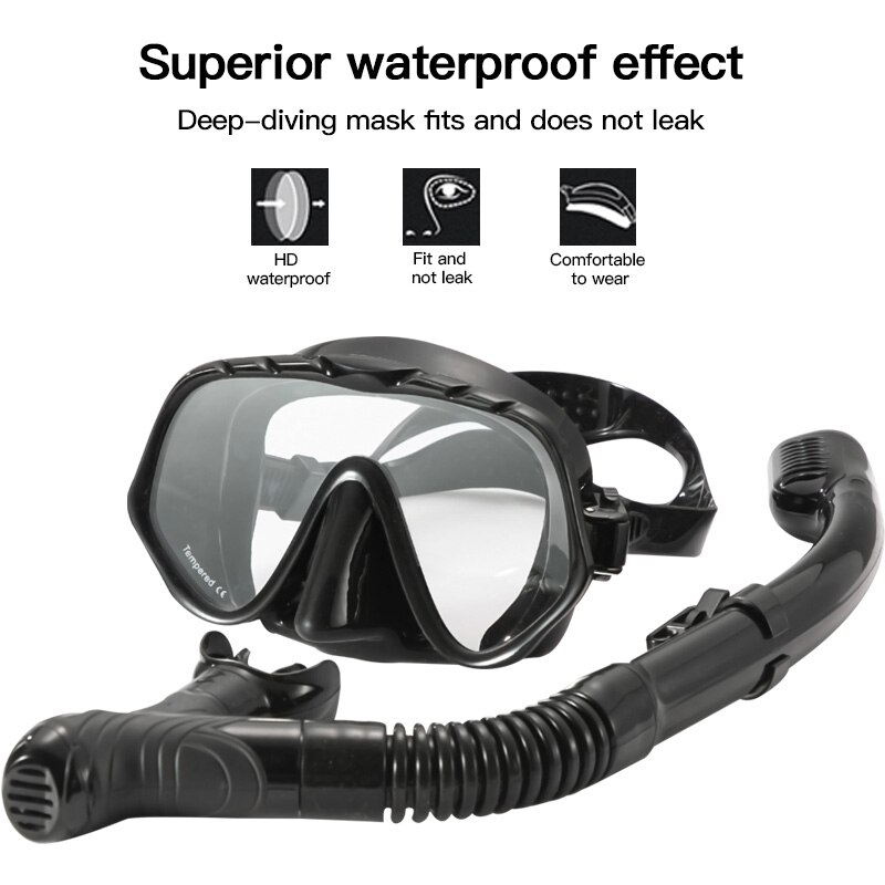 2020new big view Snorkel Diving Mask kits Snorkels Anti-Fog Goggles underwater spearfishing scuba diving equip