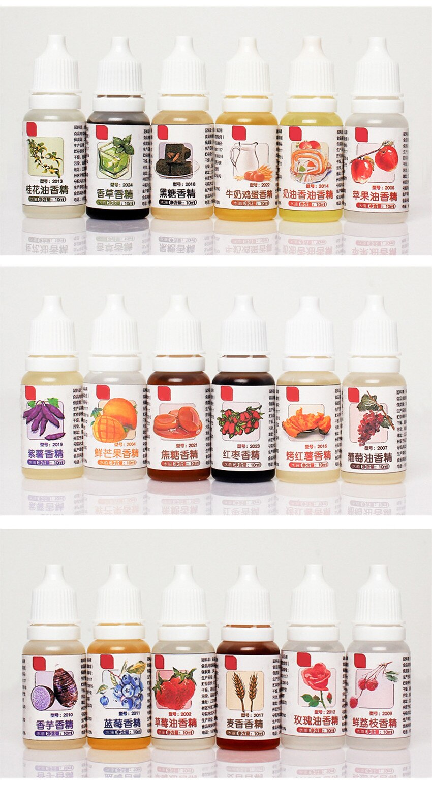 10ML Lebensmittel Klasse Aroma Magie Lebensmittel Duft Getränke Gelee Süssigkeit Speise Wesen Verwendet Für Backen Kekse Milch Handgemachte Seife gewürz