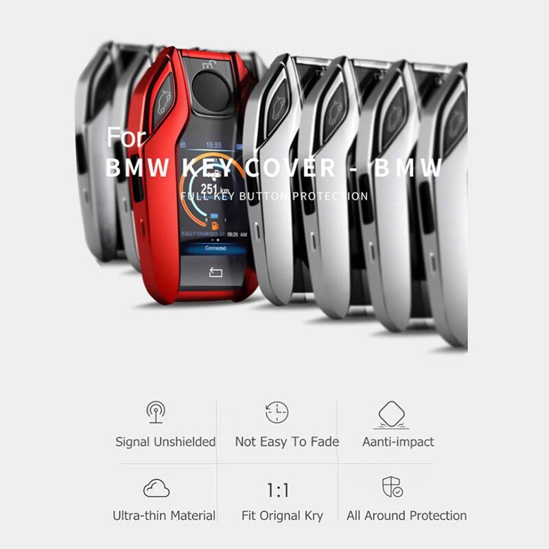 TPU Car Fully Key Case Cover LCD Remote Key Fob Case Cover for BMW 7 Series 740 6 Series GT 5 Series 530I X3