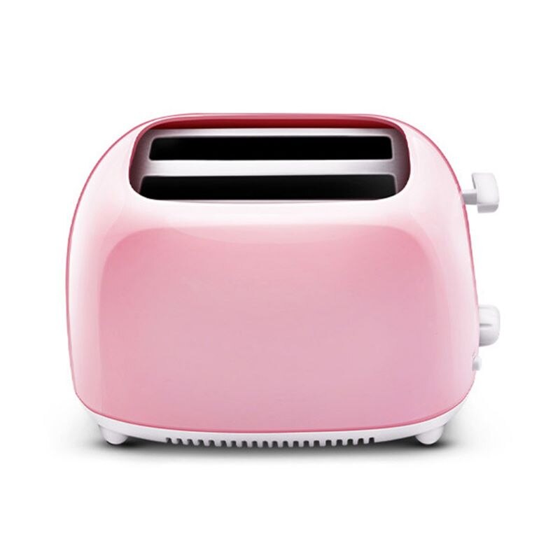 2 Slices Stainless Steel Automatic Toaster Quick Heating Bread Kitchen Home Breakfast Maker 5 Levels: pink