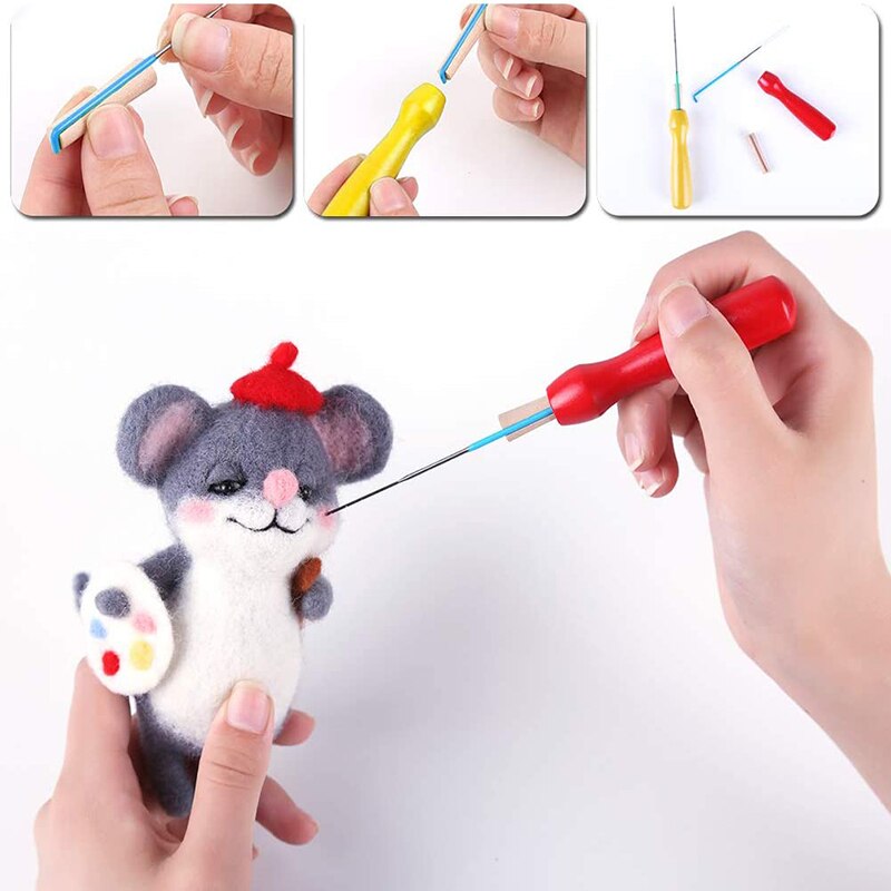 Lmdz Naaldvilten Kit Pop Maken Vilten Tool Wol Vilten Kit Voor Beginners Vilten Levert Vilten Craft Met Instructies