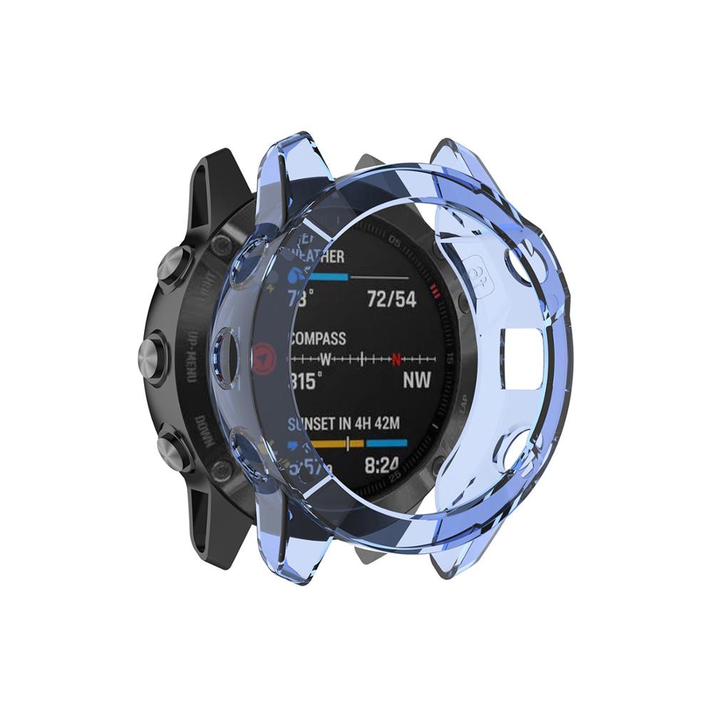 Protection Frame Shell For Garmin Fenix 6 6S 6X Case Replacement TPU Cover for Fenix 6 6s 6x pro smart watch accessories Shell: Blue / For Fenix 6x 6x Pro