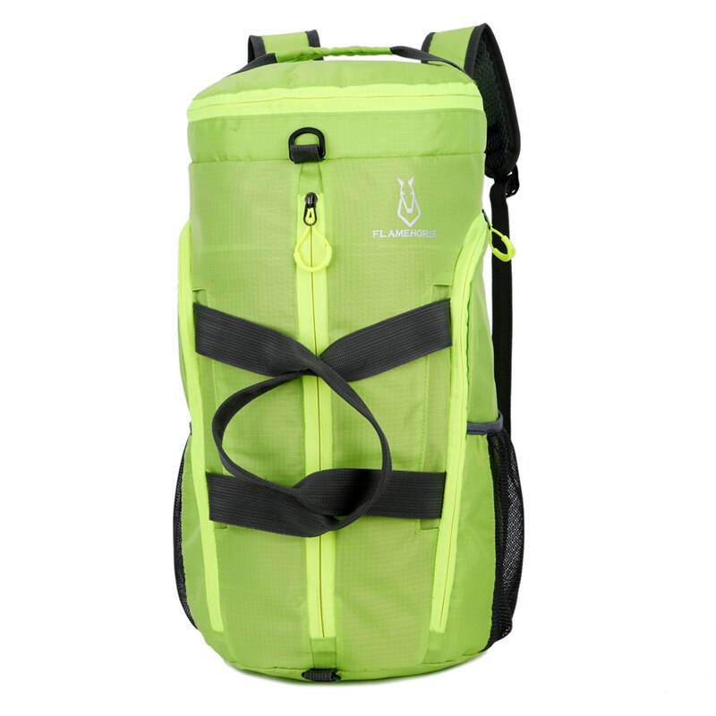 Twtopse 4 in 1 sammenklappelig sportstaske træning gym klatring camping vandretaske rygsæk bærbar letvægts vandtæt rejsetaske: Grøn taske