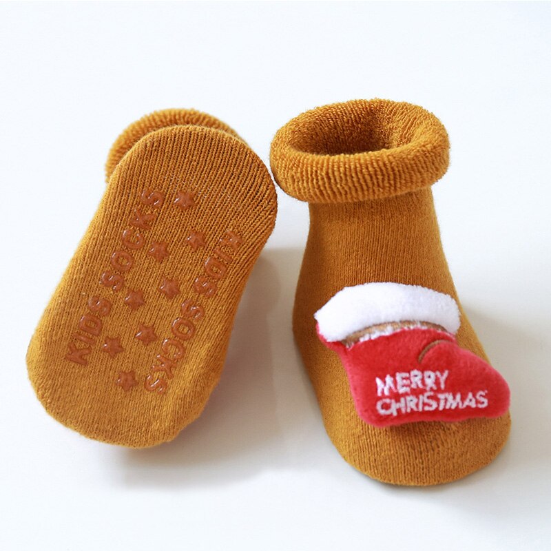 Kerst Winter Zachte Katoenen Baby Sokken Leuke Kerstman Patroon Baby Jongens Meisjes Sokken Dikke Warm Anti-Slip Vloer sokken