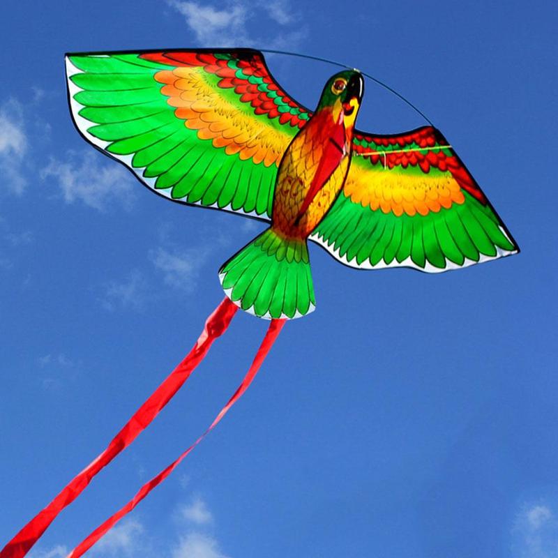 Cometa de loro para despegar, de viento normal, con patrones elegantes, clásica