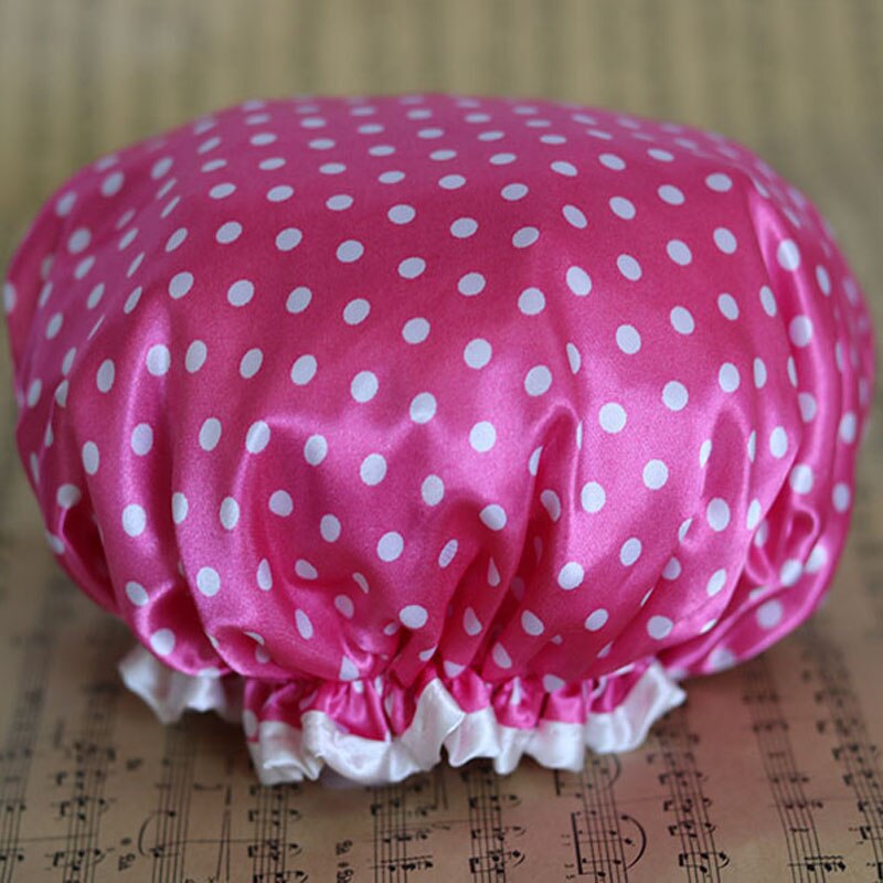 Mooie dikke dames douchekappen kleurrijke dubbele laag bad douche haarbedekking volwassenen waterdichte huishoudelijke producten 27 x 11cm tb: Stijl 9