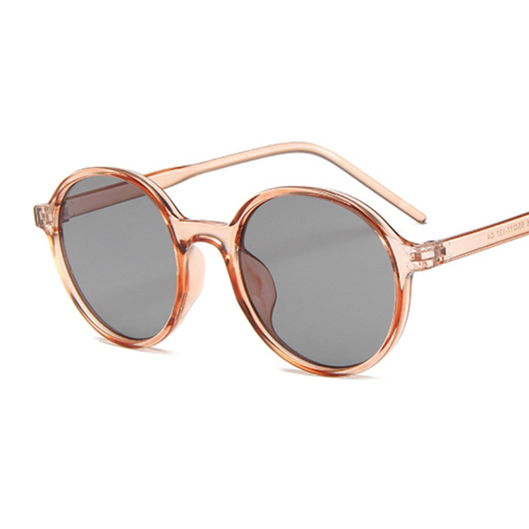 Gafas De Sol redondas De mujer De espejo Vintage negro gafas De Sol De De De femenina: Champagne Gray