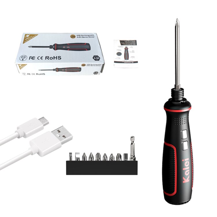 3.6v Lithium-ion Battery Rechargeable Cordless Power Electric Screwdriver + Short / Extended Beatle Electric Drill Bit Set: G2-9S Drills