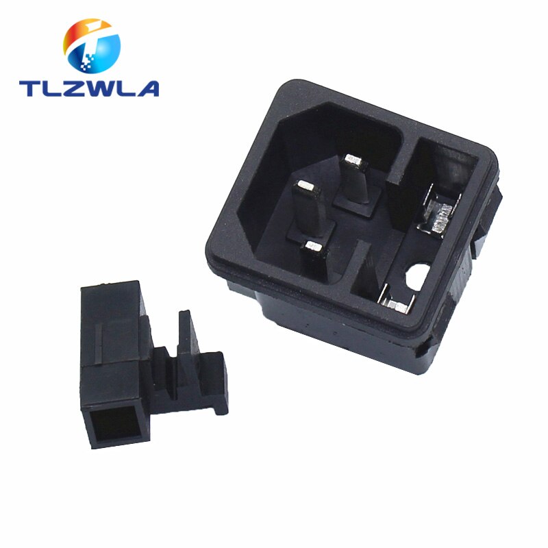 1pcs 10A 250V AC 3 Pin IEC320 C14 Male Inlet Connector Plug Power Socket 10A Fuse Holder Iron Copper Square TUC Adapter Outlet