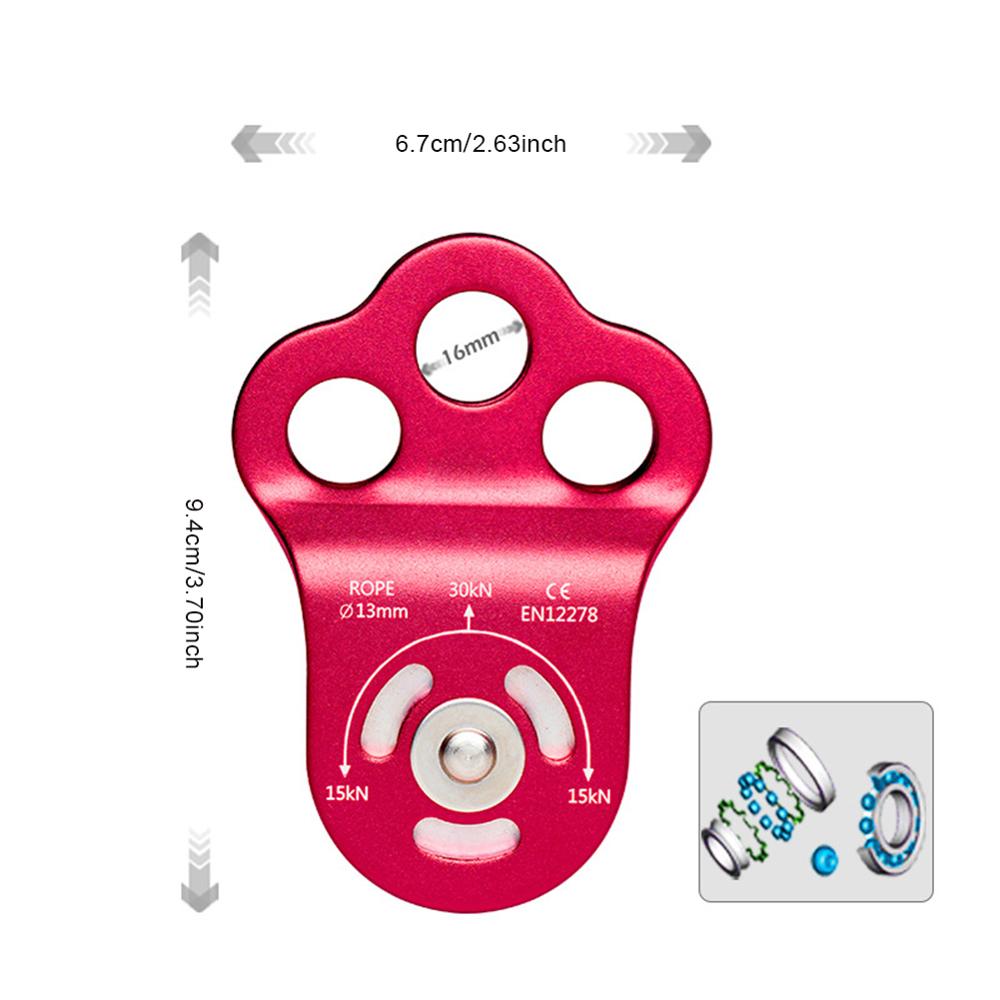 30KN Triple Attachment Katrol/Hitch Klimmen Arborist Voor 13Mm Touw Rigging Antenne Gereedschap Camping Wandelen Klimmen Accessoires