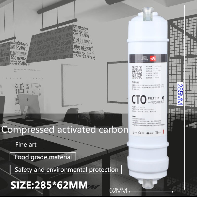 1/4 "robić szybkiego łączenia 10 Cal filtr robić wody blok węglowy CTO osmoza kuchnia kompres zapach wędka węglowa 285MM * 62MM 1/4 szybki linker