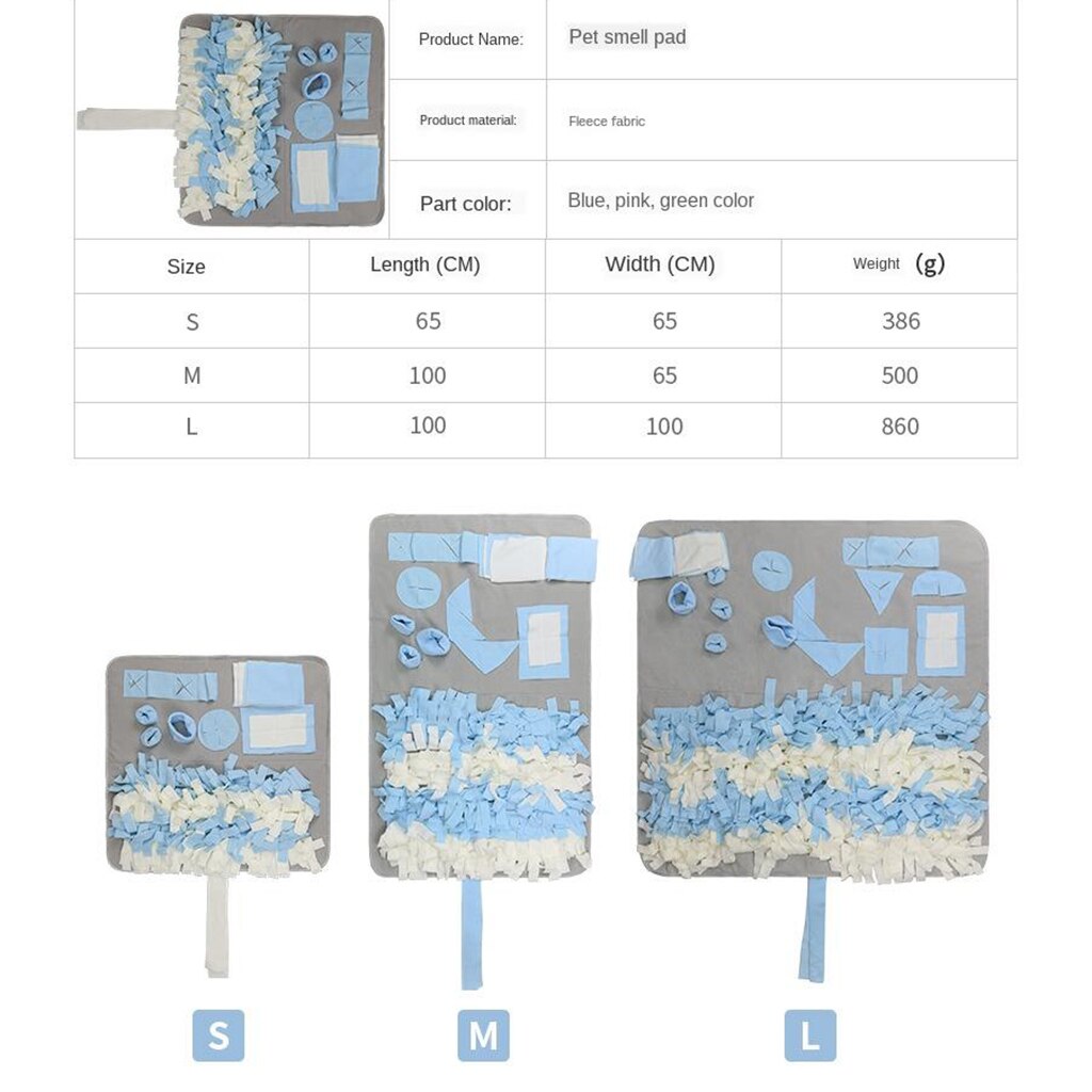 Zachte snuffelmat voor huisdieren, trainingsdeken, neuspad voor huisdieren, geur, snuffelmatten, trainingsdeken, voerdeken, neuspad voor huisdieren
