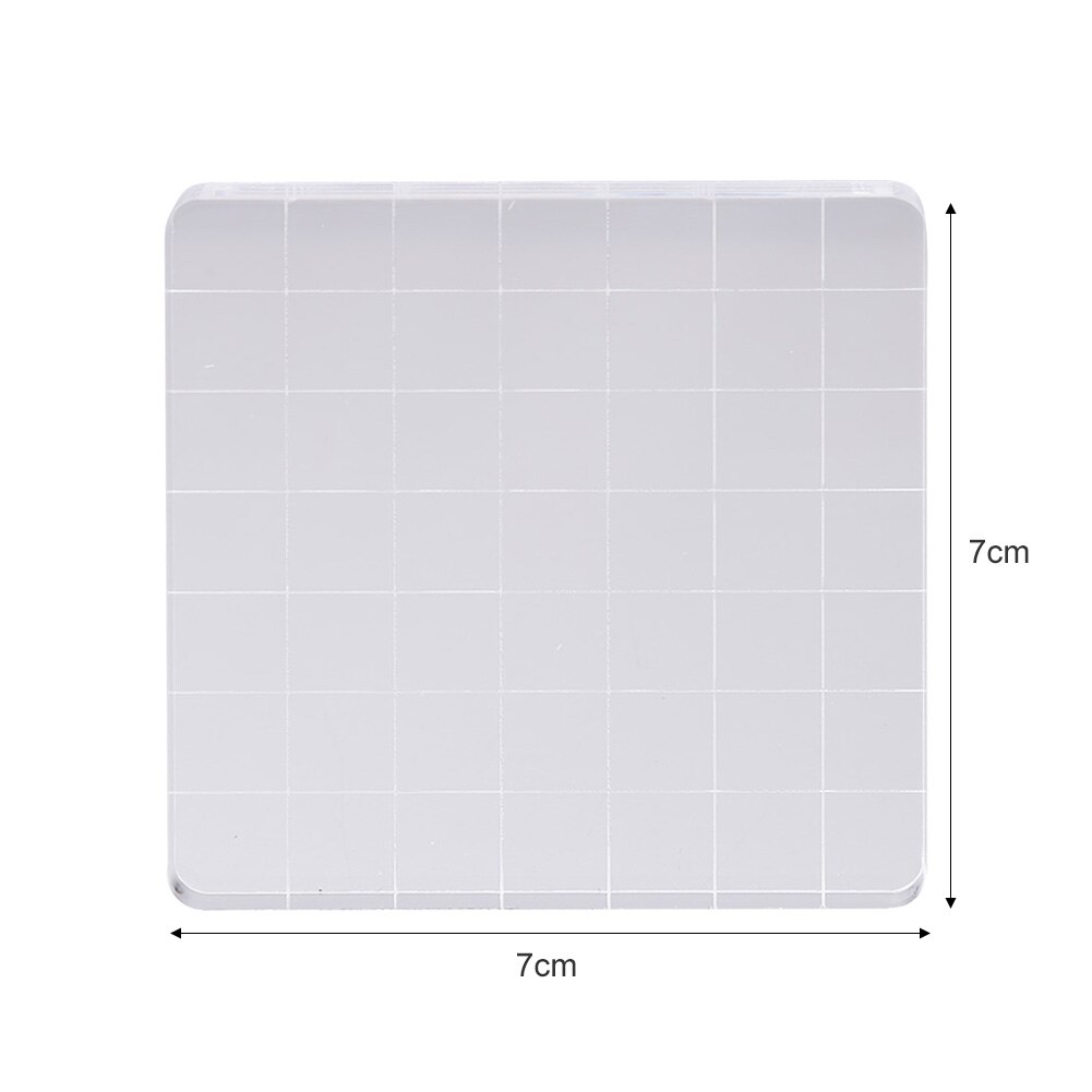 9 Size Acrylic Block For Clear Stamp Cling Mounted Rubber Stamps DIY Scrapbooking Clear Photo Album Decorative Handmade Tool: 7x7CM