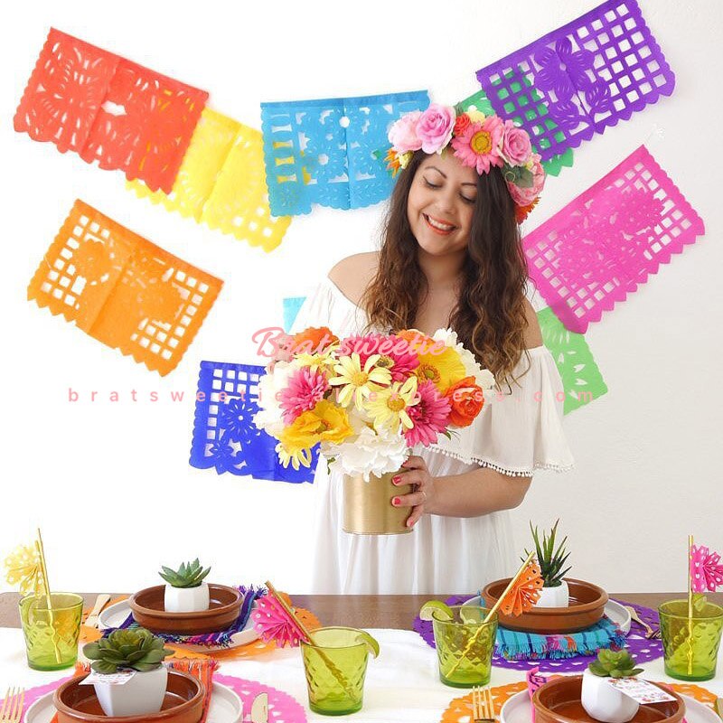 Guirlande bandérole de fête mexicaine | Décorations de mariage pour fête sur le thème du mexique de la journée des morts, fournitures de fête de Mayo