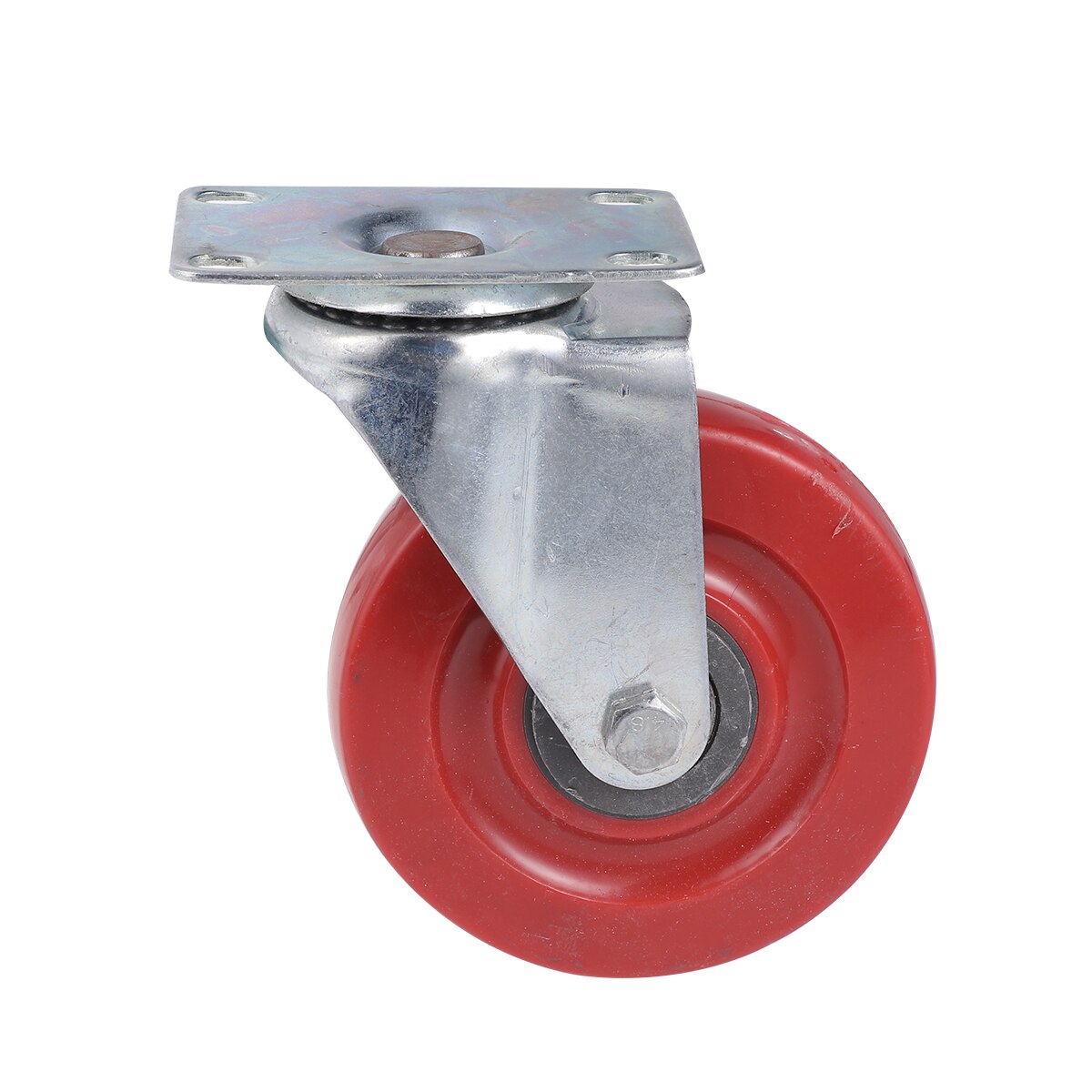 1 stk 3 tommer ,4 tommer  ,5 tommer jujube rød anti-vikling universalhjul dobbeltakse hjul med styrebremsning (rød + sølv ) a30: 5 tommer