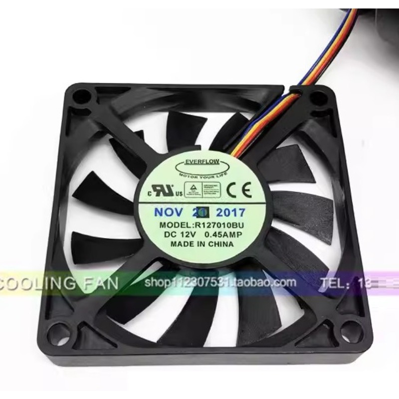 Neuer Lüfter für EVERFLOW R 127010 BU 12 V 0,45 A 7 cm 7010 leiser Lüfter 70 x 70 x 10 mm