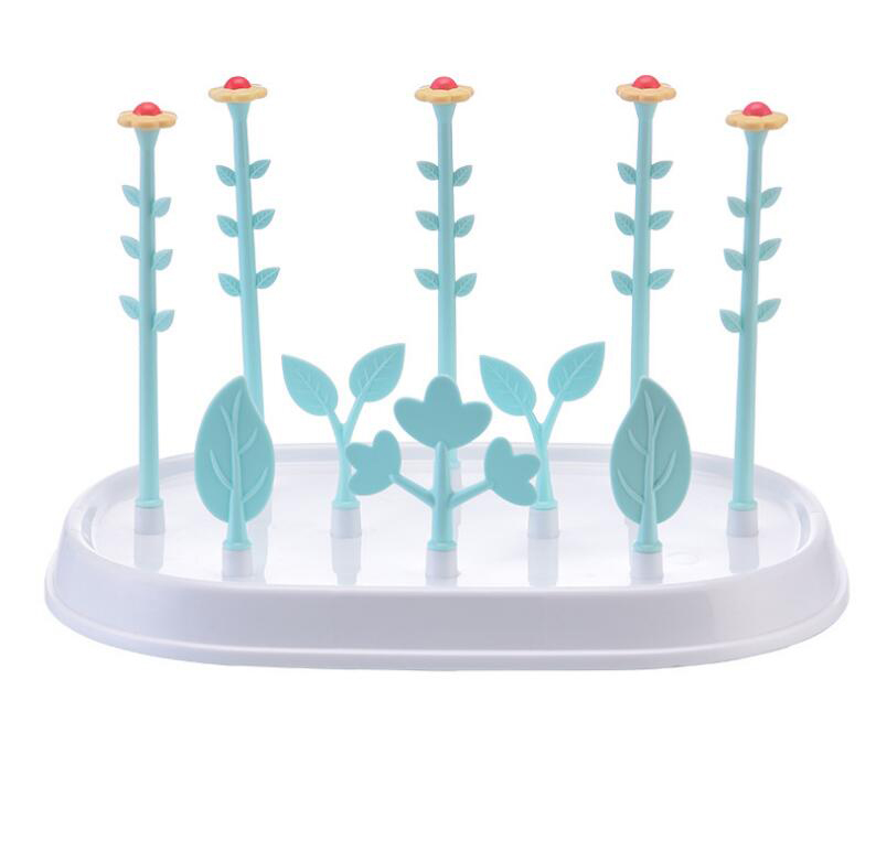Baby Bottle Drying Rack tree shape feeding baby Bottle Holder Healthy Safe Material Drain Bottles Rack With CoverYHZ003: YHZ003D