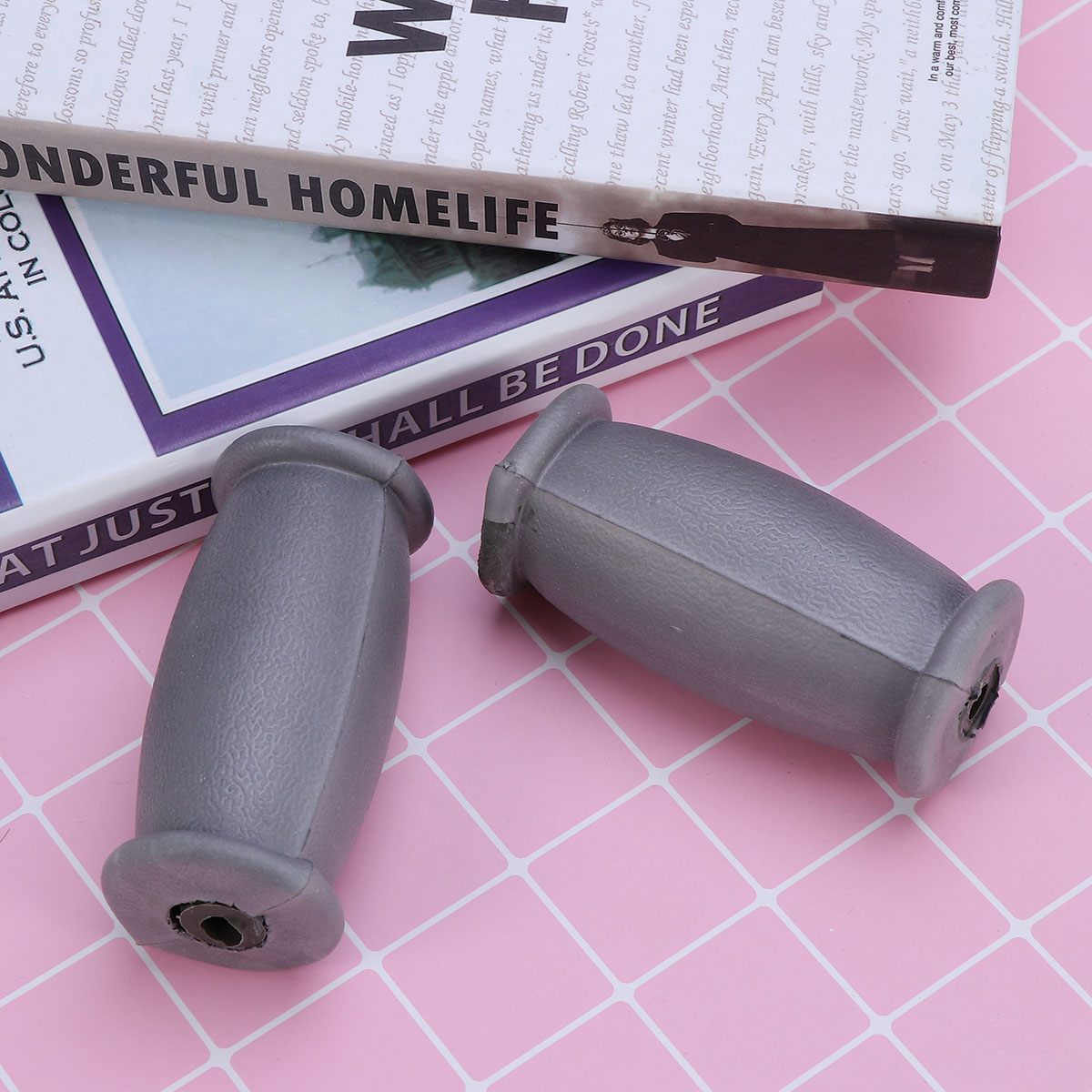 Muleta de goma con agarre de mano, muletas fuertes, recambios de muletas, accesorios (gris), un par