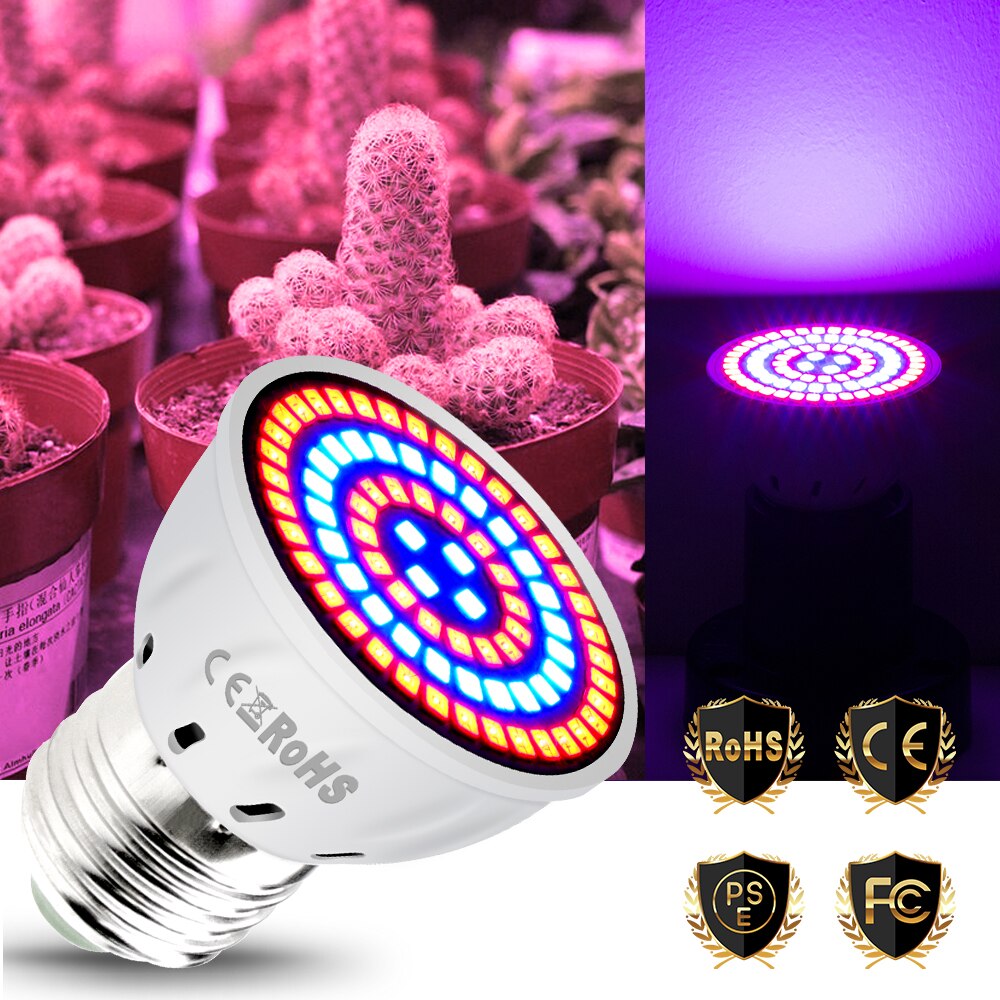 220V E27 LED Grow Light Bulb Full Spectrum Phytolamp For Plants UV Lamp Home Indoor Phyto Seedling Flower E14 LED Growing Lights