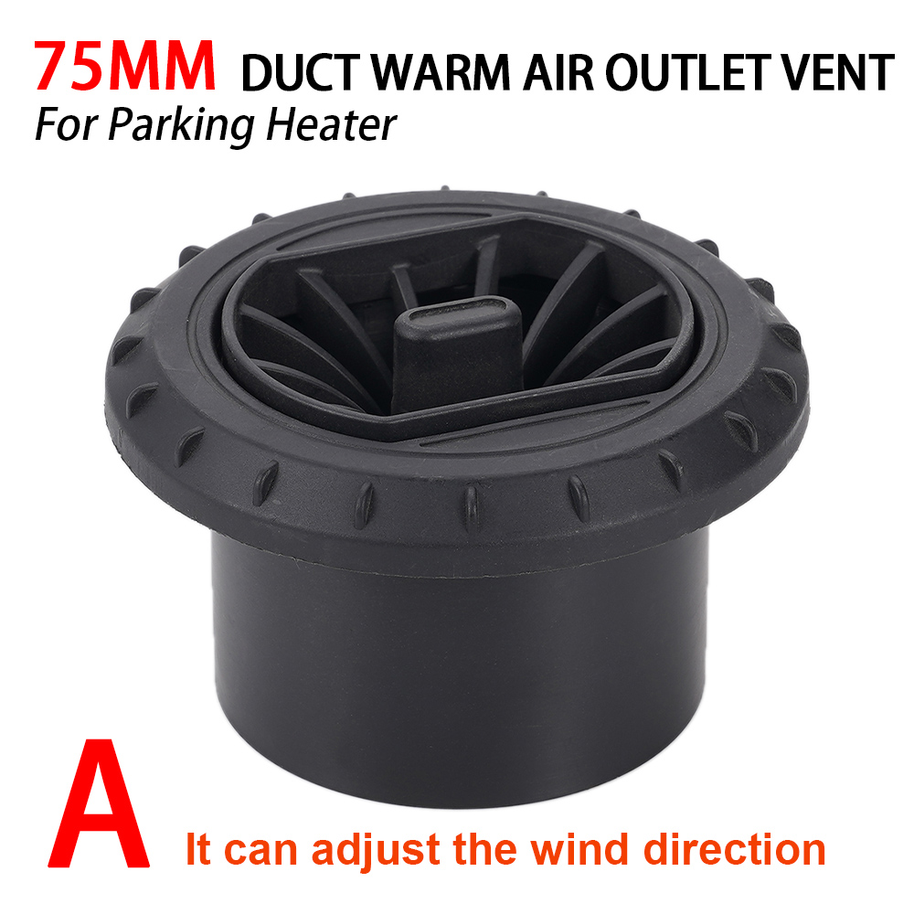 75Mm Standkachel Ventilatie Buis Stuurapparaat voor Auto Vrachtwagen Van Camper Air Diesel Heater Warme Air Vent Outlet draaibaar: Black