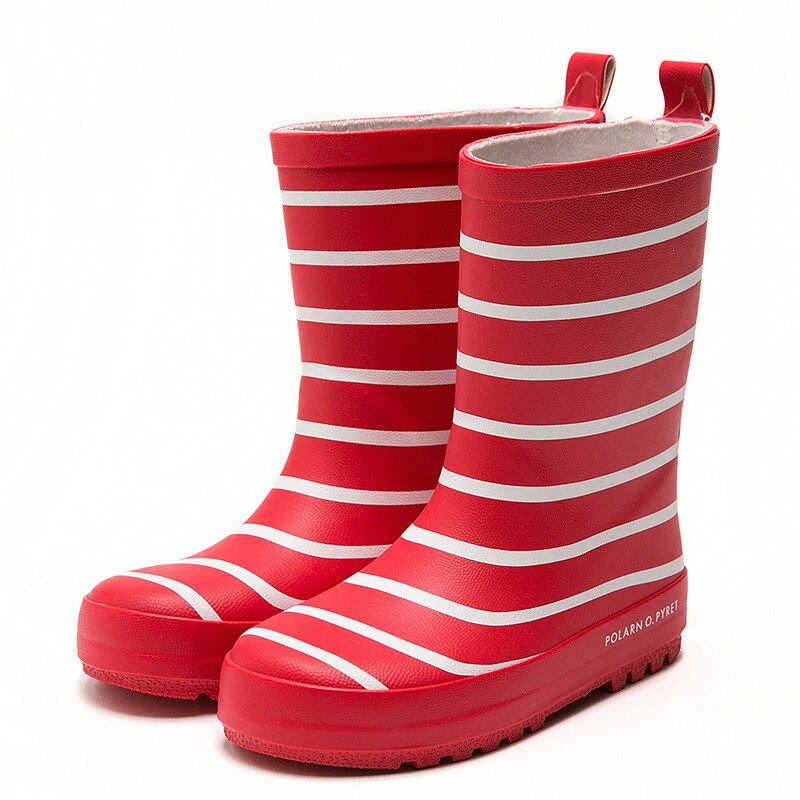 Kinderen jongens meisjes regenlaarzen zachte rubberen strepen waterdicht antislip halfhoge baby middenbuis laarzen