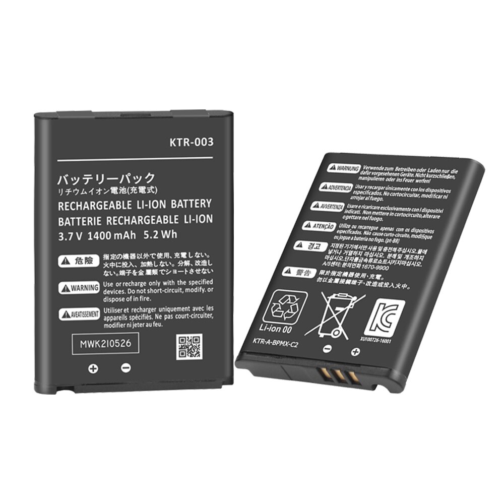 2Pcs 1400Mah KTR-003 Batterij Voor Nintendo 3DS N3DS Batterijen