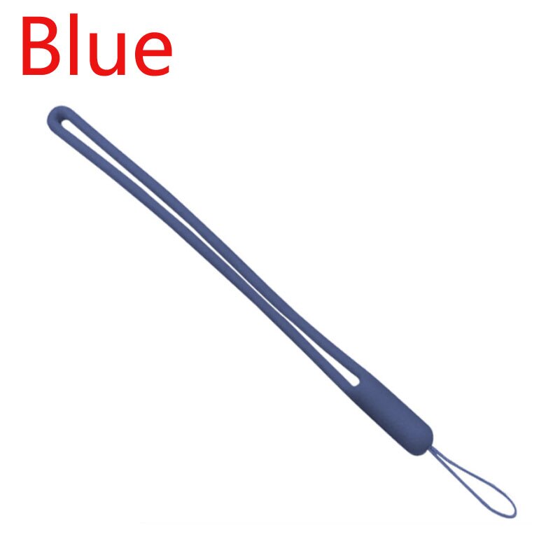 Korte Siliconen Mobiele Telefoon Lanyard Houder Telefoon Pols Bandjes Lanyards Sleutelhanger riem Id-kaart Gym USB Badge Koord Opknoping Touw: Blue