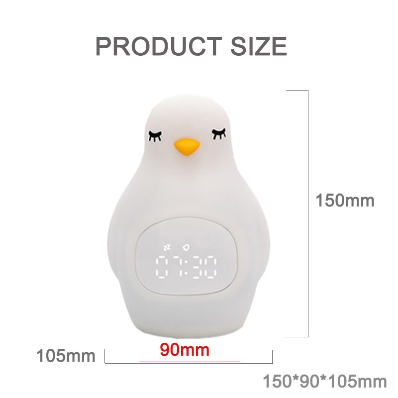 Luminova Smart Penguin Table Alarm Wake Up Clock Electronic Desktop Digital Lamp Multifunctional Hotel Home Decor Bedroom Child