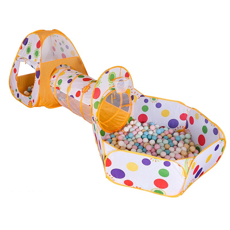 3 In 1 Spielen Zelt Baby Spielzeug Ball Pool für Kinder Kinder Ozean Bälle Pool Faltbare Kinder Spielen Zelt Laufstall tunnel Spielen Haus: Yellow