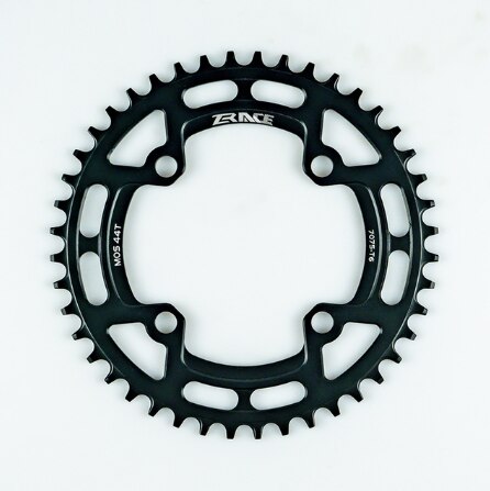 Zrace kettingbladen kettingwielen 40t/42t/44t/46t/48t/50t/52t bcd 104, smalle tanden  al7075 cnc, mtb/race/vouwfiets/gravelbikes: Zwart 44t